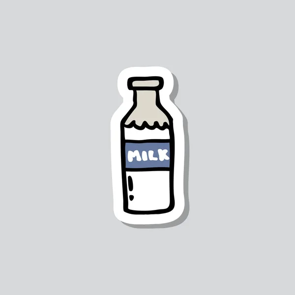 Flasche Milch Aufkleber Doodle Symbol — Stockvektor