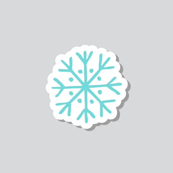 Schneeflocken Doodle Sticker Symbol — Stockvektor