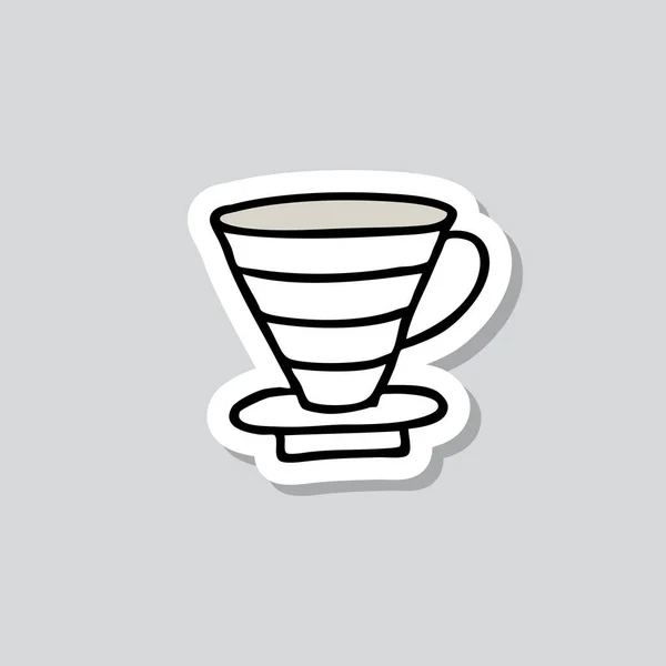 Cafetera Alternativa Dispositivo Para Elaboración Café Garabato Icono — Vector de stock