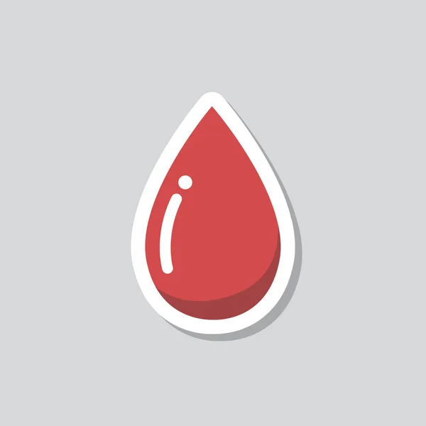 Gota Sangre Icono Etiqueta — Vector de stock