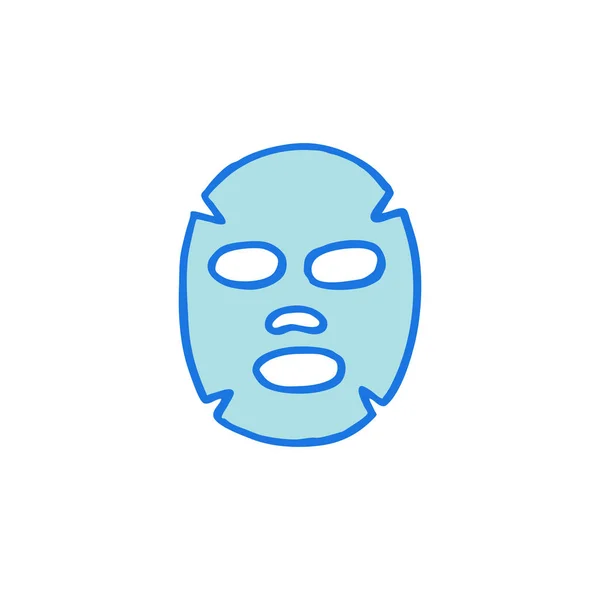 Kozmetik Yüz Maskesi Etiket Doodle Simgesi — Stok Vektör