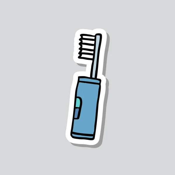 Electric Toothbrush Sticker Doodle Icon — Stock Vector