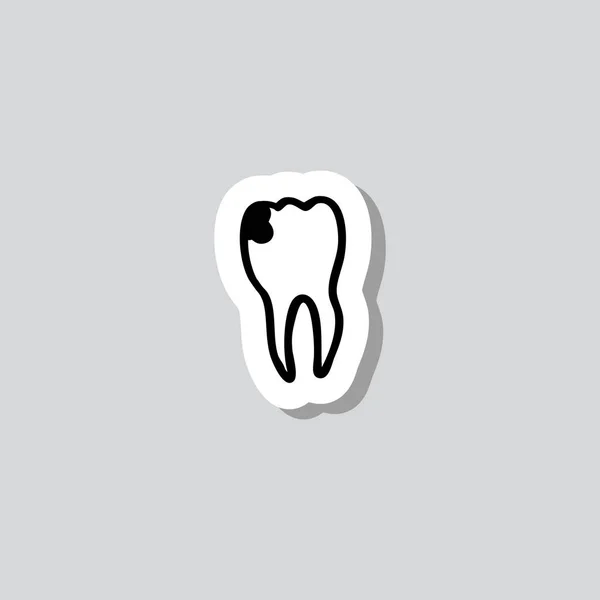 Tooth Sticker Doodle Icon — Stock Vector