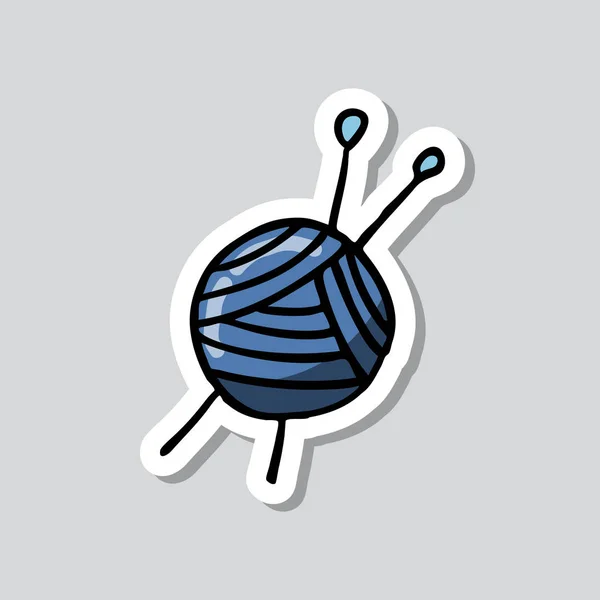 Μπάλα Του Νήματος Αυτοκόλλητο Doodle Εικονίδιο — Διανυσματικό Αρχείο