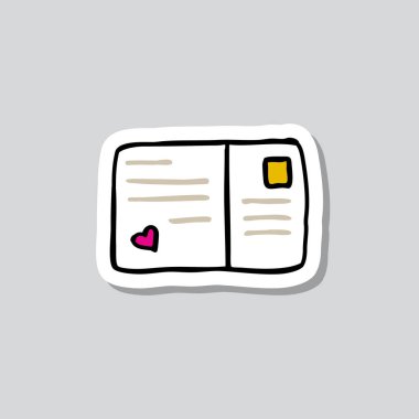 Kartpostal etiket doodle simgesi