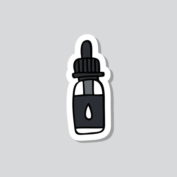 Sıvı Vape Sıvı Etiket Doodle Simgesi — Stok Vektör