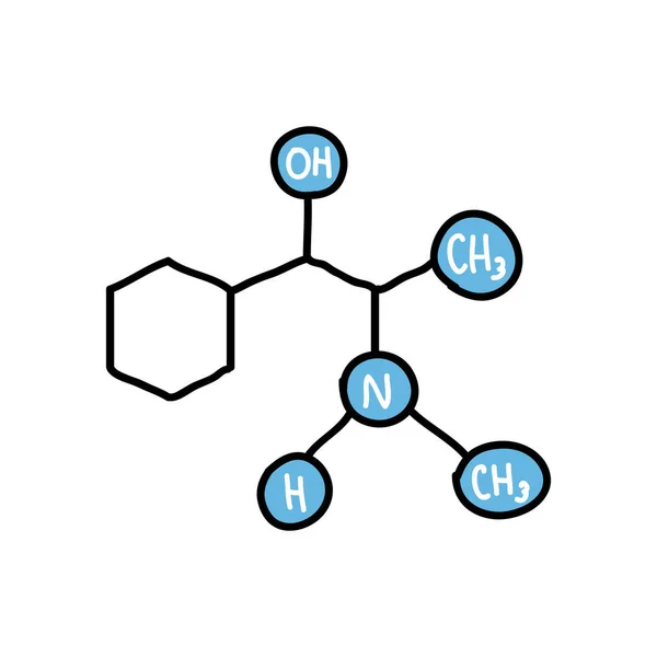 Ephedrin Formel Doodle Symbol — Stockvektor