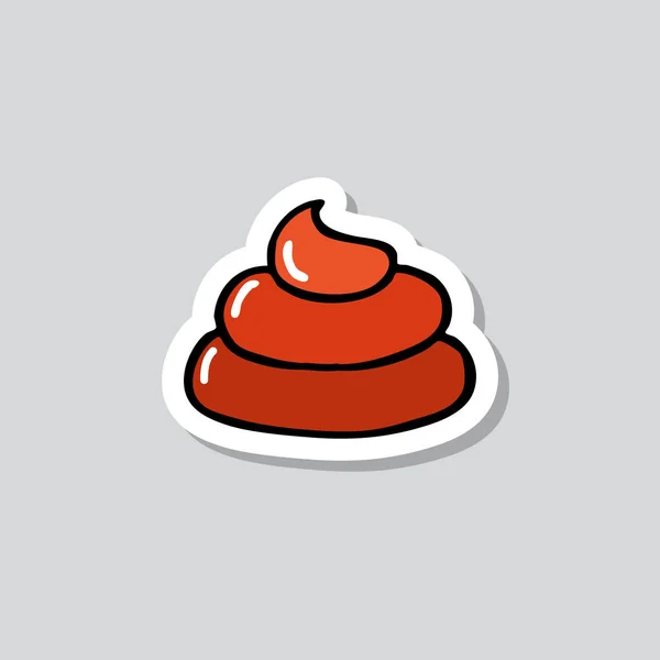 Poep Sticker Doodle Pictogram — Stockvector