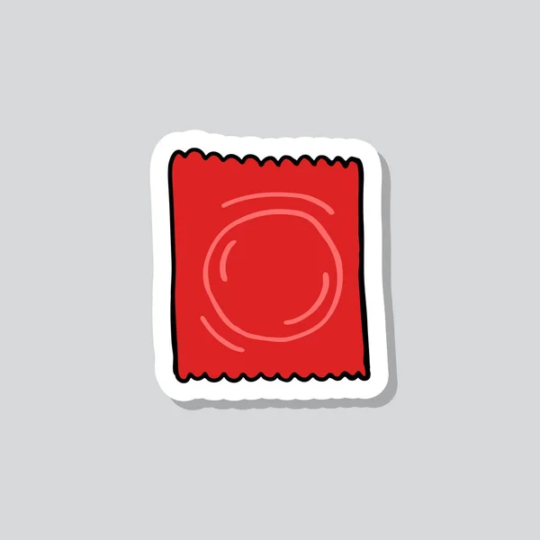 Condom Sticker Doodle Icon — Stock Vector