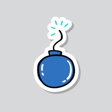 bomba doodle etiket simgesi