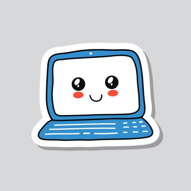 Dizüstü doodle etiket simgesi