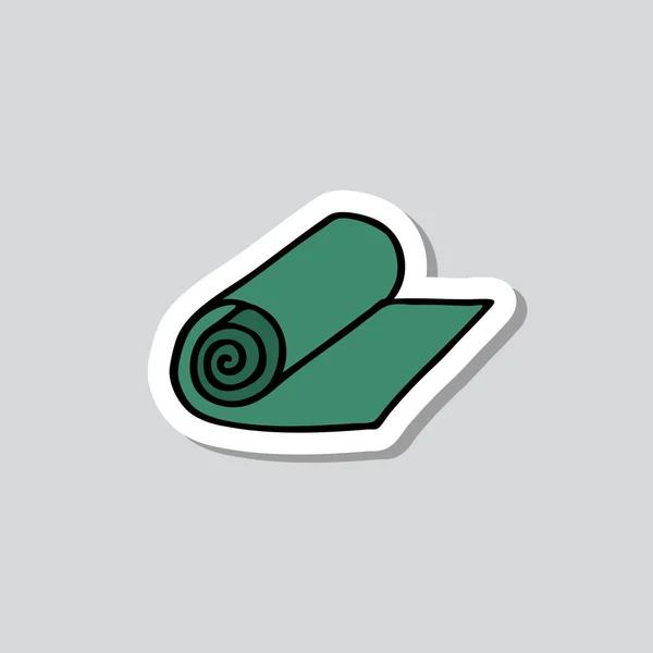 Yoga Mat Sticker Doodle Pictogram — Stockvector