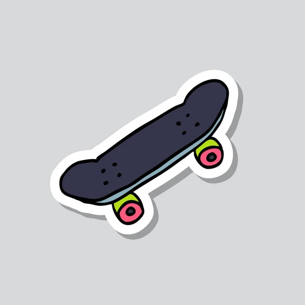 Скейтборд Каракулі Наклейка Значок — стоковий вектор