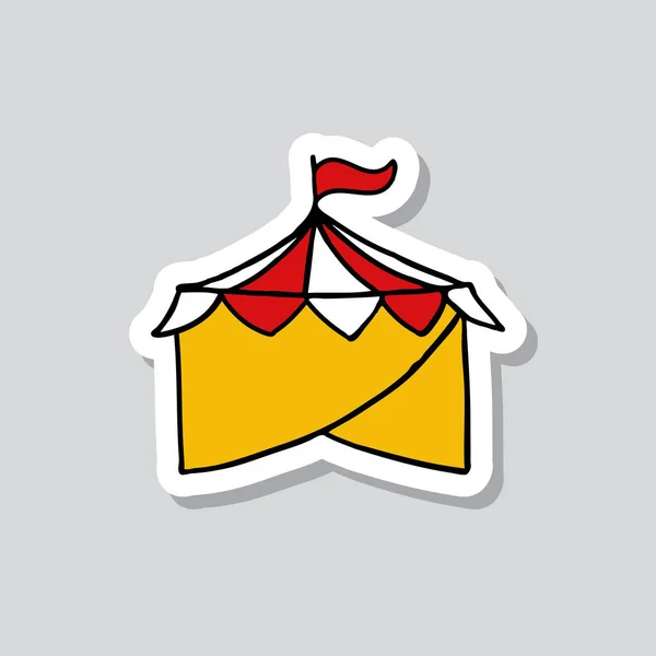 Τσίρκο Doodle Αυτοκόλλητο Εικονίδιο — Διανυσματικό Αρχείο