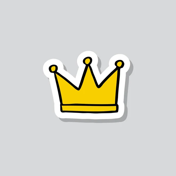 Kroon Doodle Sticker Pictogram — Stockvector