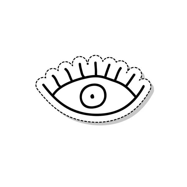 Eye Doodle Sticker Symbol — Stockvektor