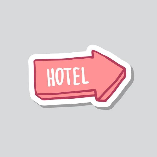 Icône Autocollant Hôtel Doodle — Image vectorielle