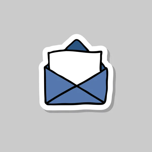 Ícone Etiqueta Doodle Mail —  Vetores de Stock