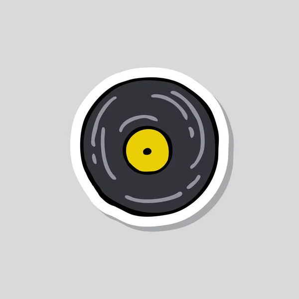 Placa Música Vinilo Garabato Icono — Vector de stock