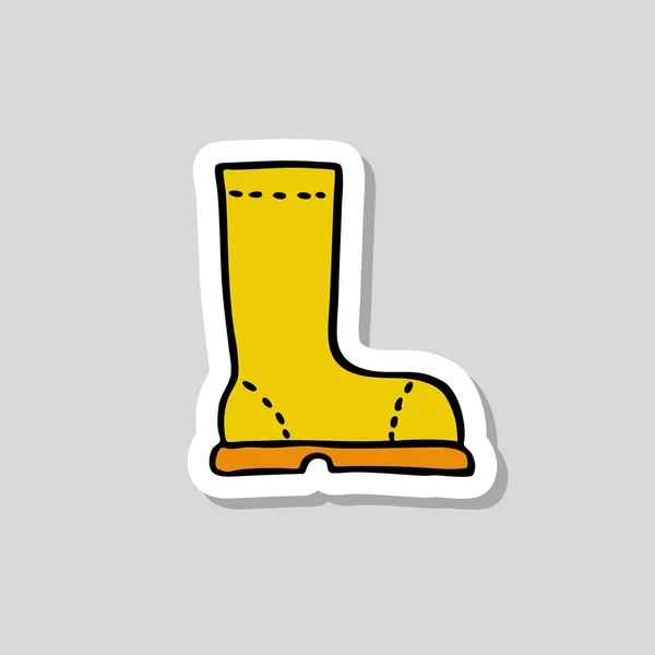 Rubber Boots Doodle Sticker Icon — Stock Vector