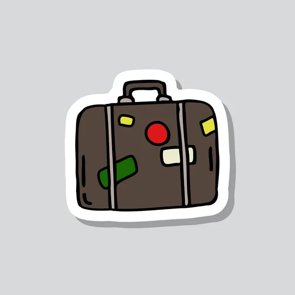 Koffer Doodle Sticker Symbol — Stockvektor