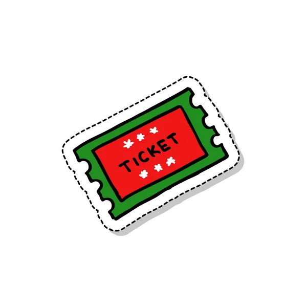 Ticket Garabato Icono Etiqueta — Vector de stock