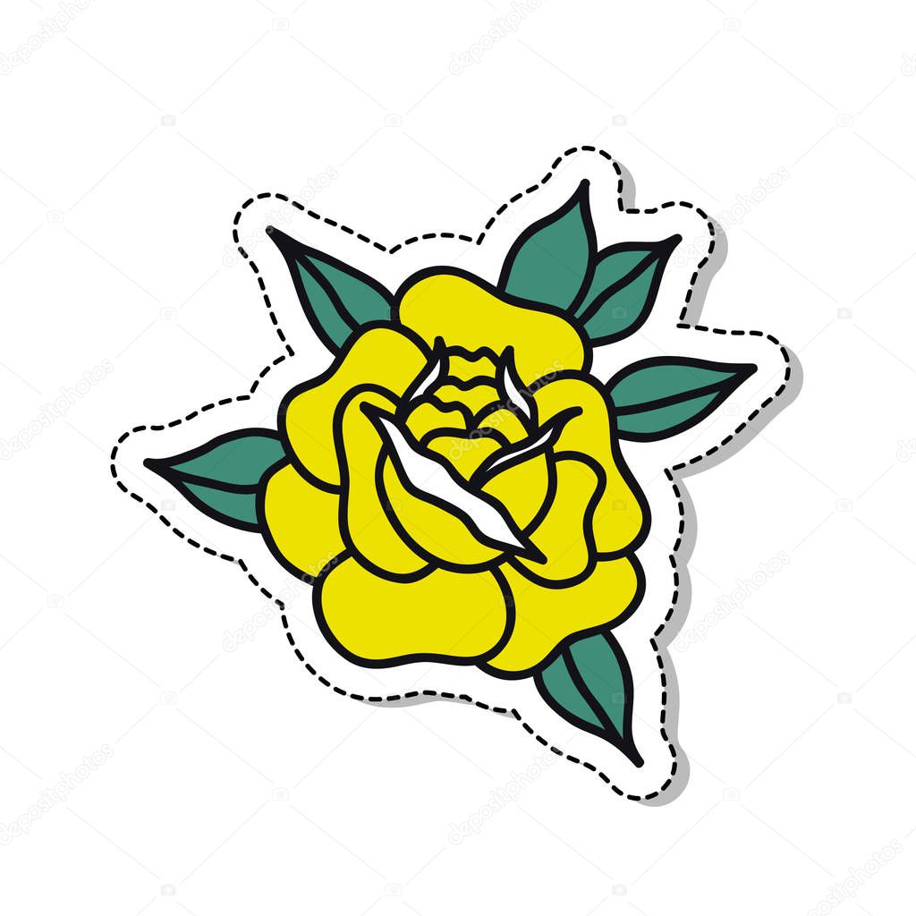 rose illustration traditional tattoo flash sticker doodle icon