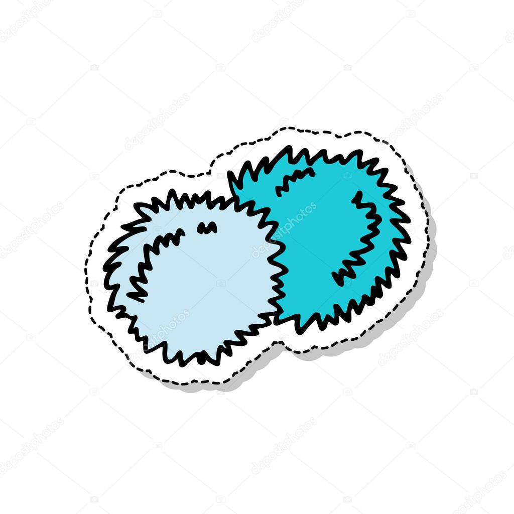 Cheerleader pom poms doodle sticker icon