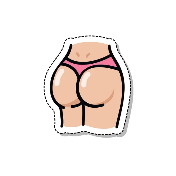 Caderas femeninas y la cintura garabato icono — Vector de stock