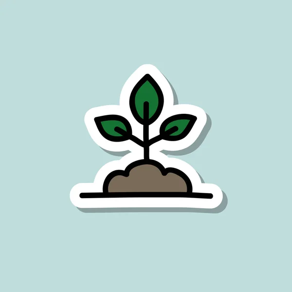 식물 낙서 스티커 아이콘 — 스톡 벡터