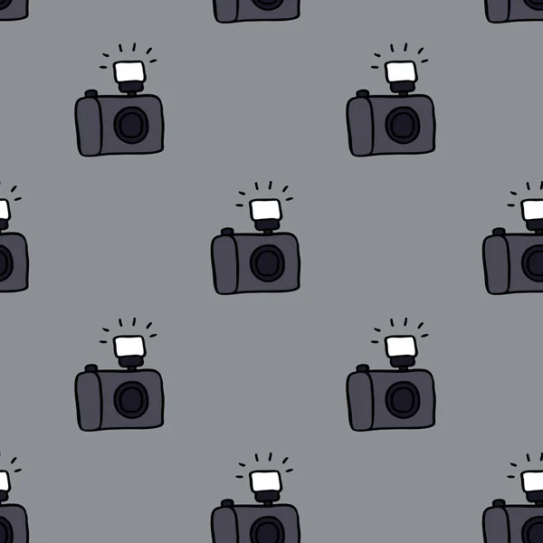 Kamera zökkenőmentes doodle minta — Stock Vector