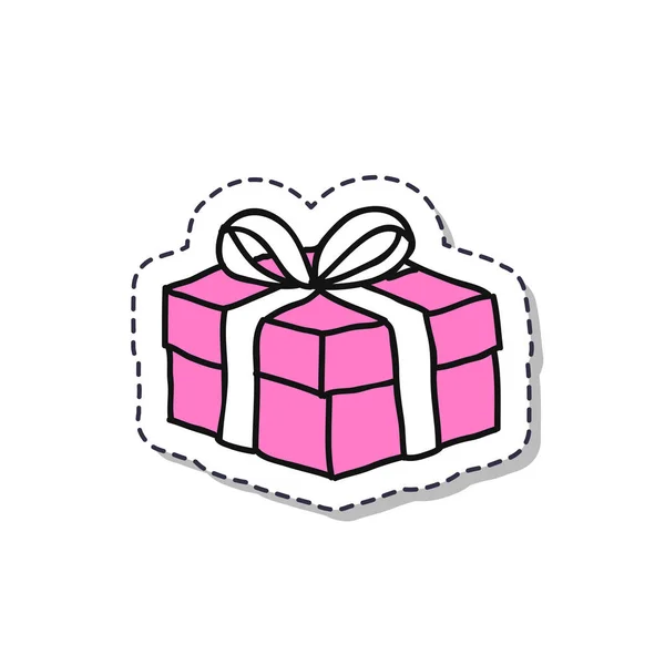 Regalo Garabato Pegatina Icono — Vector de stock