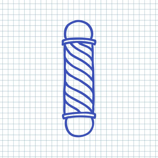 Kuaför Kutup Doodle Simgesi — Stok Vektör