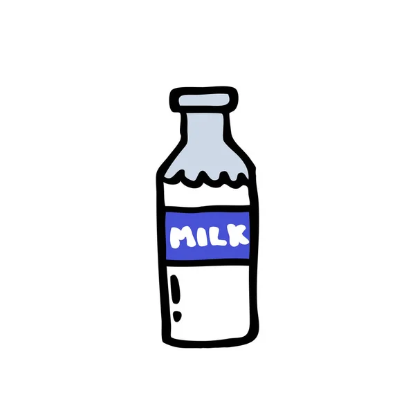 Botella Leche Garabato Icono — Vector de stock