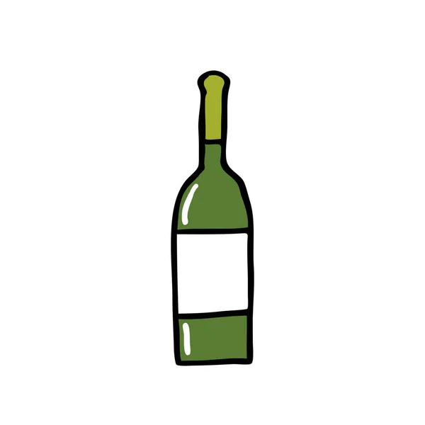 Flasche Wein Doodle Ikone — Stockvektor