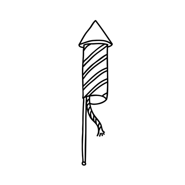 Firework Rocket Doodle Icon — Stock Vector