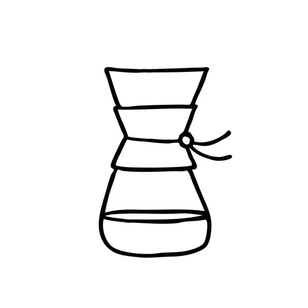 Ícone Doodle Cafeteira Alternativa Dispositivo Para Fabricação Café — Vetor de Stock