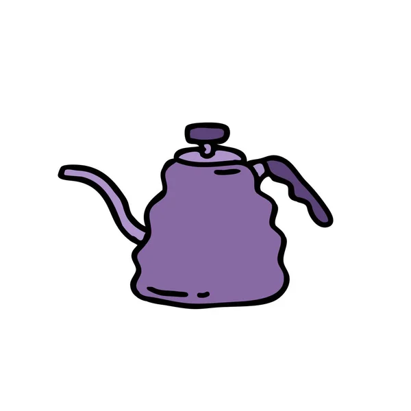 Чайник Иконки Рисования Кофе — стоковый вектор