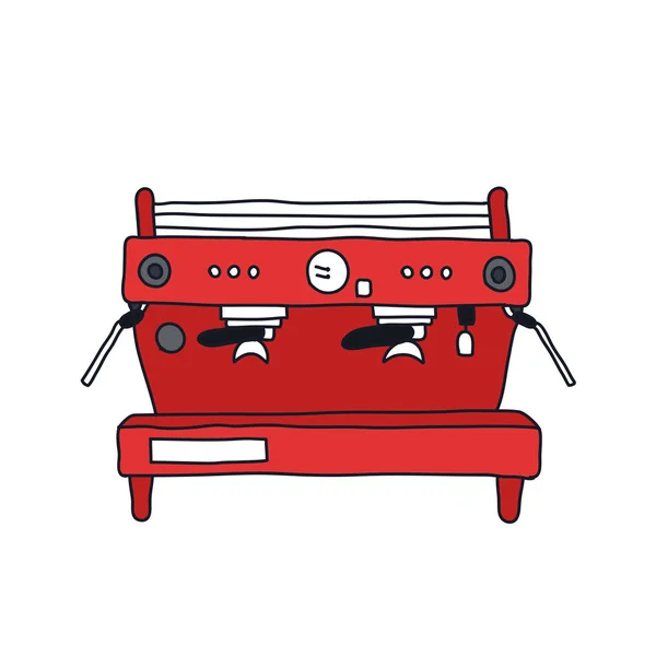 Professionnel Machine Café Doodle Icône — Image vectorielle