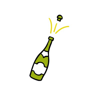 şampanya şişesi doodle simgesi