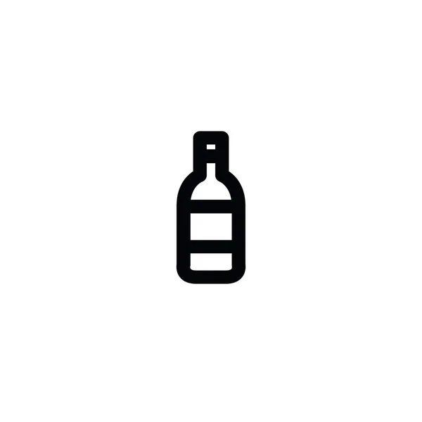 ビール瓶ライン アイコン — ストックベクタ