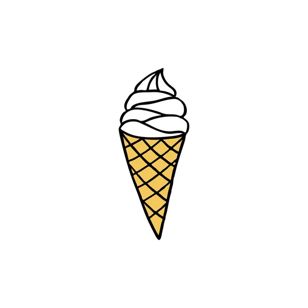 Ice Cream Doodle Ikona — Stockový vektor