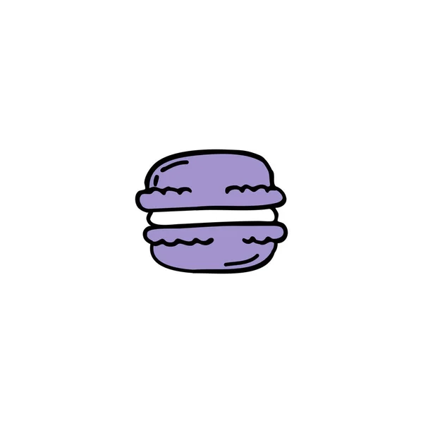 Macaroon Doodle Kleur Pictogram — Stockvector