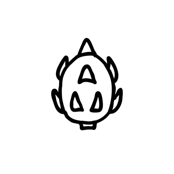 Pitahaya Dragon Frukt Doodle Ikon — Stock vektor