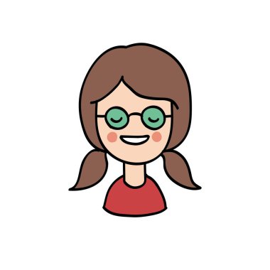 Kız doodle illüstrasyon simge