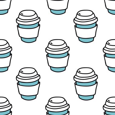 Kahve Kupası sorunsuz doodle desen