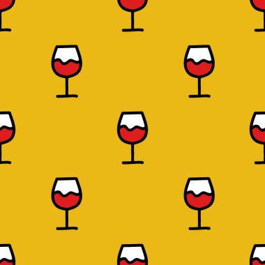 şarap Dikişsiz desen doodle