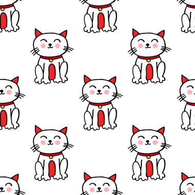 Maneki neko kusursuz karalama deseni