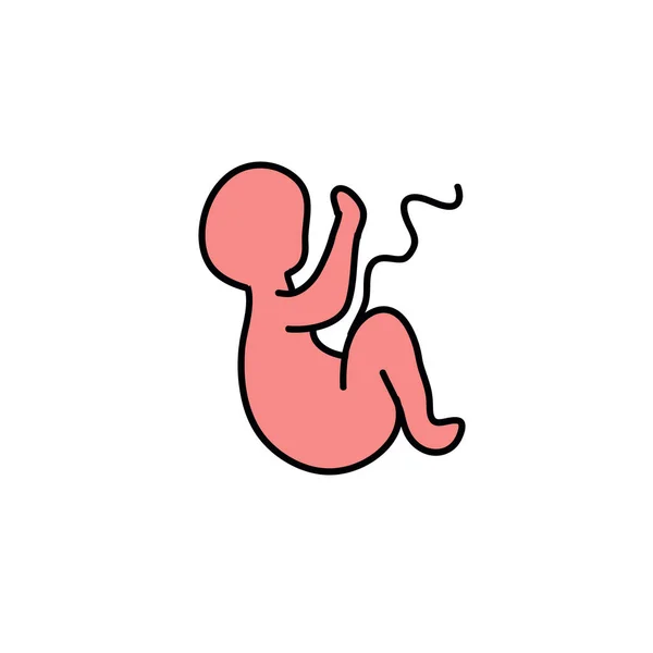 Έμβρυο Doodle Εικονίδιο Χρώμα — Διανυσματικό Αρχείο