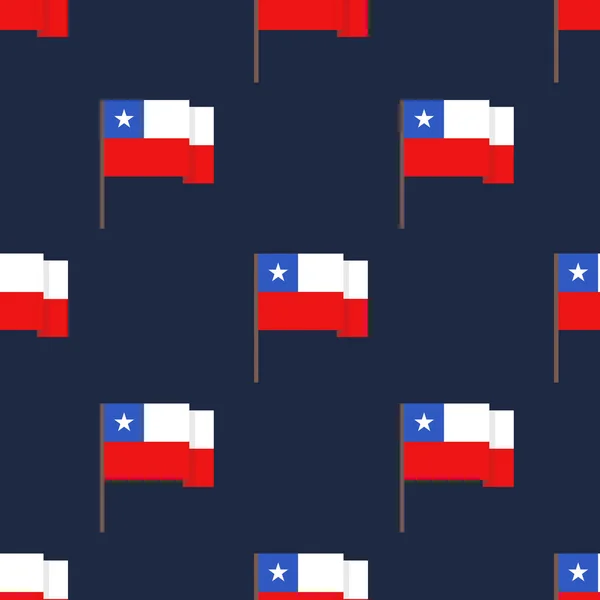 Vlajka Vzor Bezešvé Chile — Stockový vektor